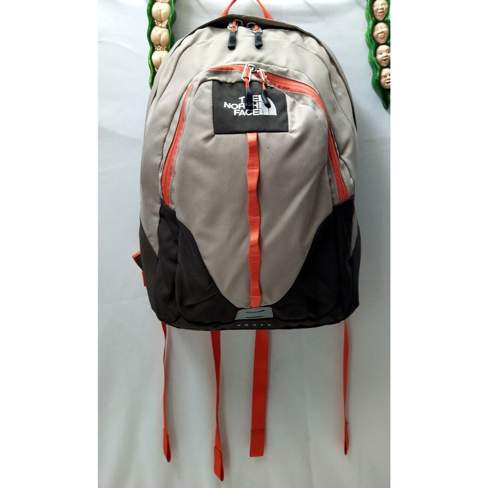 The North Face Vault Gray and Black Nylon Large Zipper Pockets Backpack